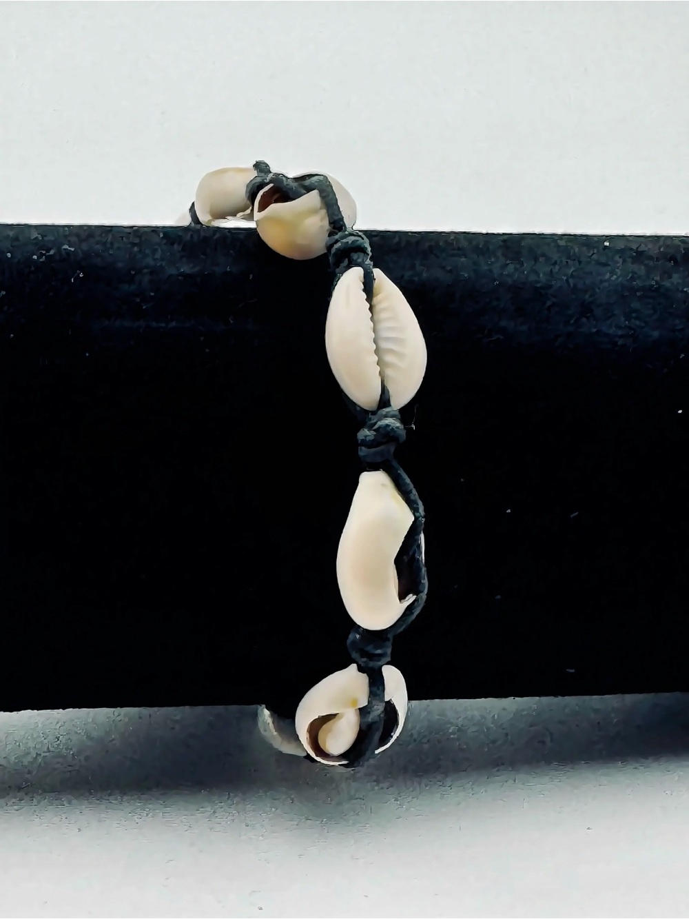 Cowrie Shell Bracelet with Black Cord